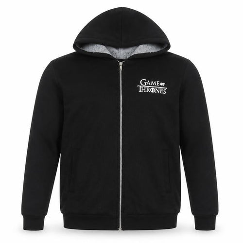 HEQU Men's Black Game of Thrones Hooded Zip Track Jacket Size M