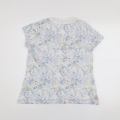 Brakeburn Womens Multicoloured Floral Lace Trim T-Shirt Size 14