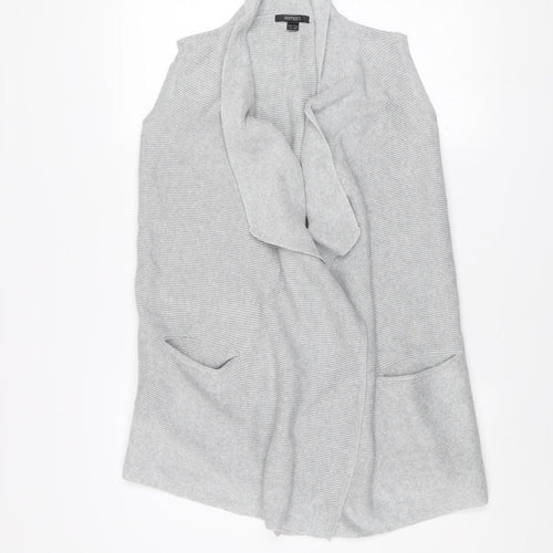 Esmara Women’s Grey Sleeveless Knit Cardigan XS Lightweight Open Front