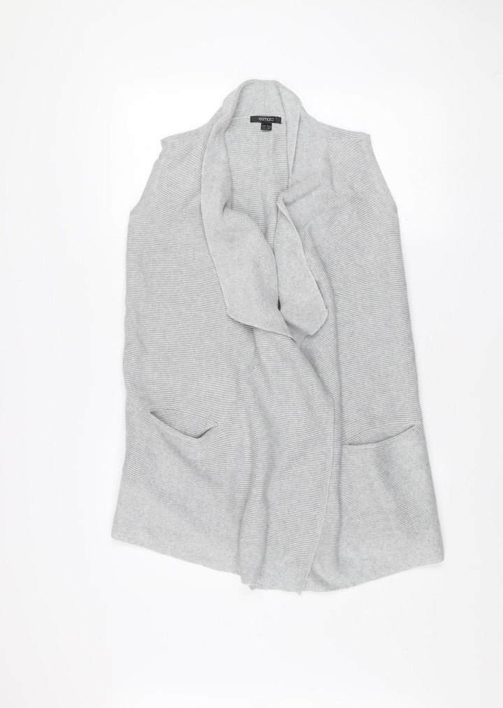 Esmara Women’s Grey Sleeveless Knit Cardigan XS Lightweight Open Front