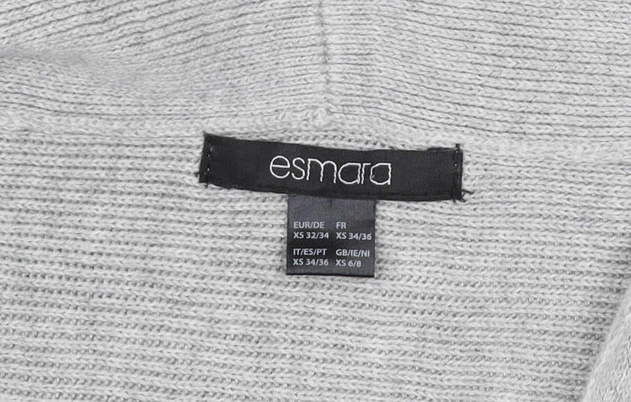 Esmara Women’s Grey Sleeveless Knit Cardigan XS Lightweight Open Front