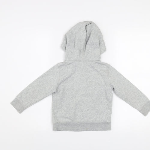 GAP Boys Grey Pullover Hoodie 4 Years Cotton Blend Logo Sweatshirt