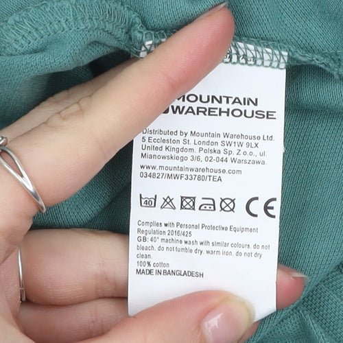 Mountain Warehouse Men’s Green Cotton Polo Shirt XL Regular Fit