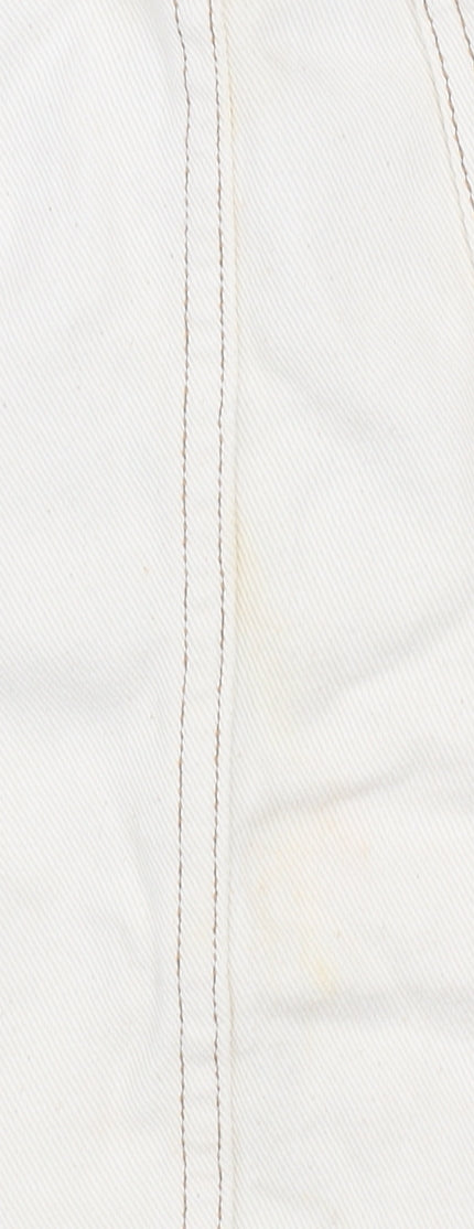 ASOS Women Beige Cotton Short Denim Skirt Size 16 Casual