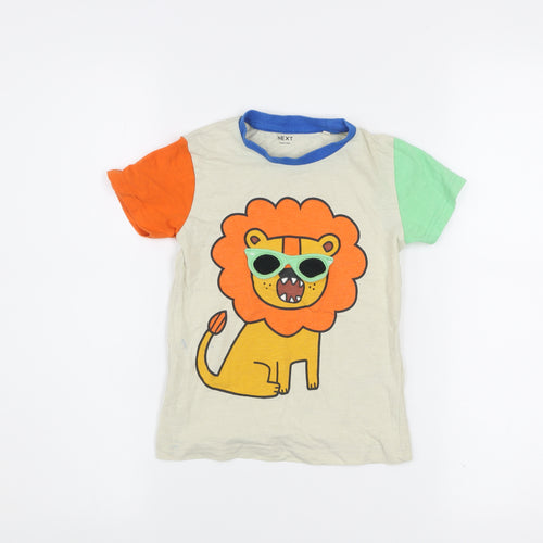 Next Boys Multicoloured Lion Graphic T-Shirt 3-4 Years Cotton Summer Top