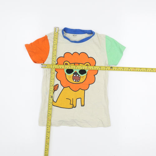 Next Boys Multicoloured Lion Graphic T-Shirt 3-4 Years Cotton Summer Top
