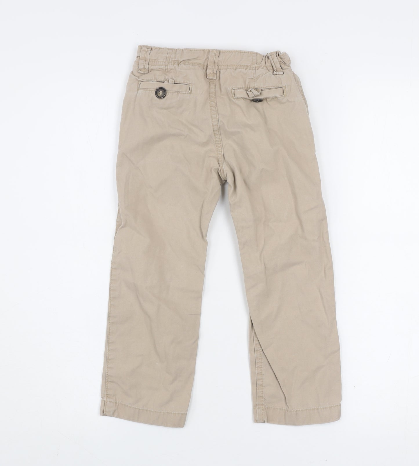 Zara Boys Beige Chino Trousers 3-4 Years Adjustable Waist Cotton