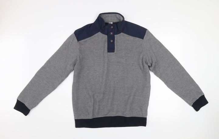 Decathlon Men’s Grey XL Henley Sweatshirt Outdoor Pullover