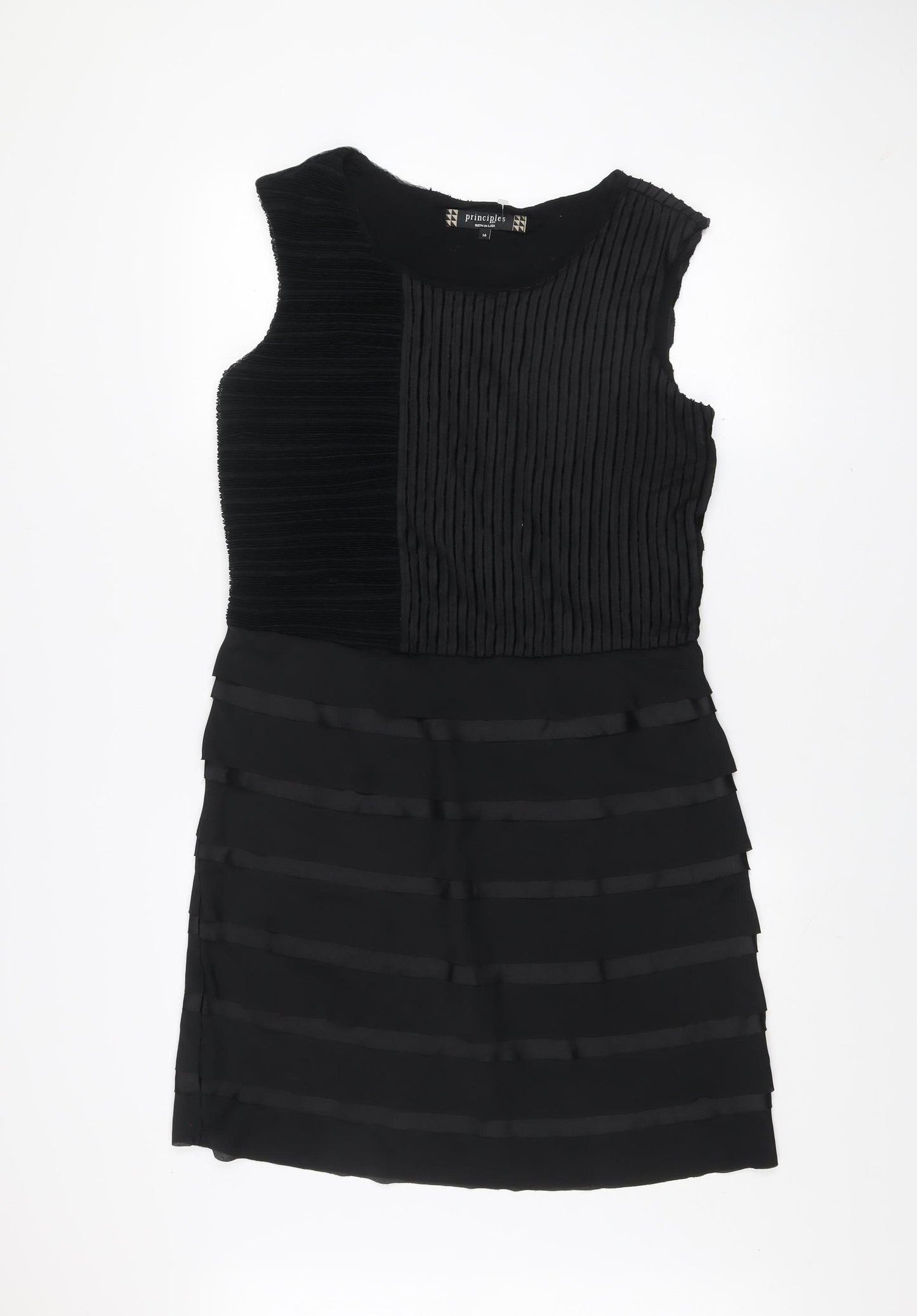 Principles by Ben de Lisi Womens Black Sleeveless Sheath Dress Size 14