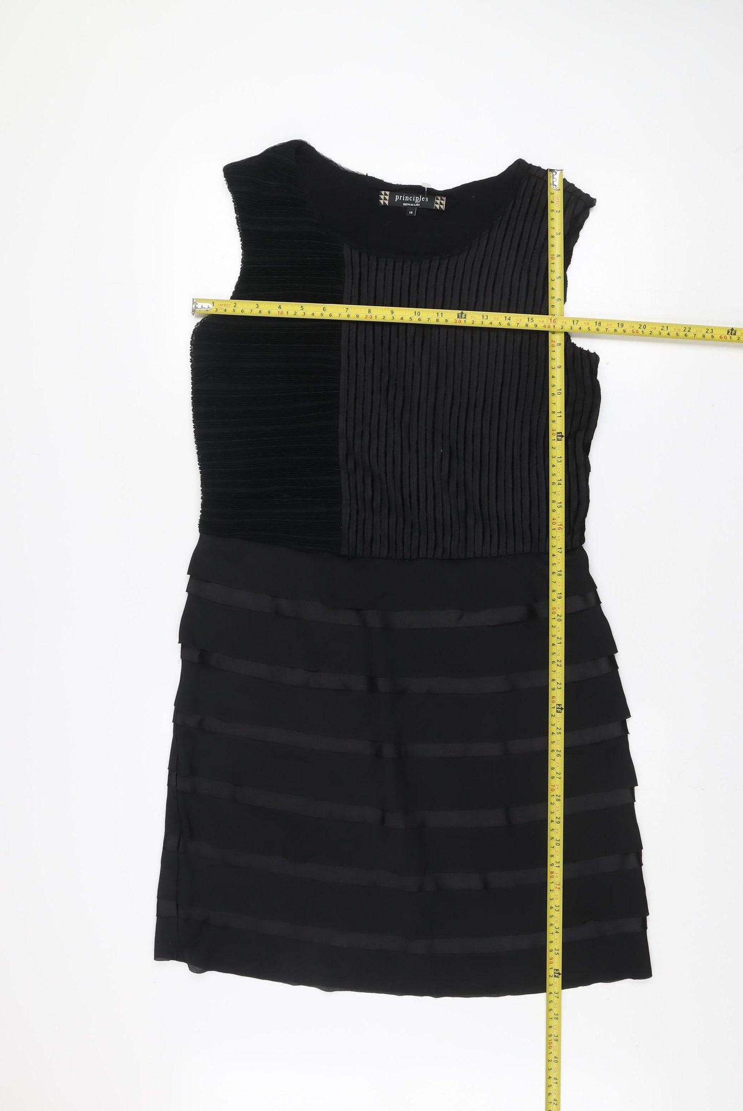 Principles by Ben de Lisi Womens Black Sleeveless Sheath Dress Size 14