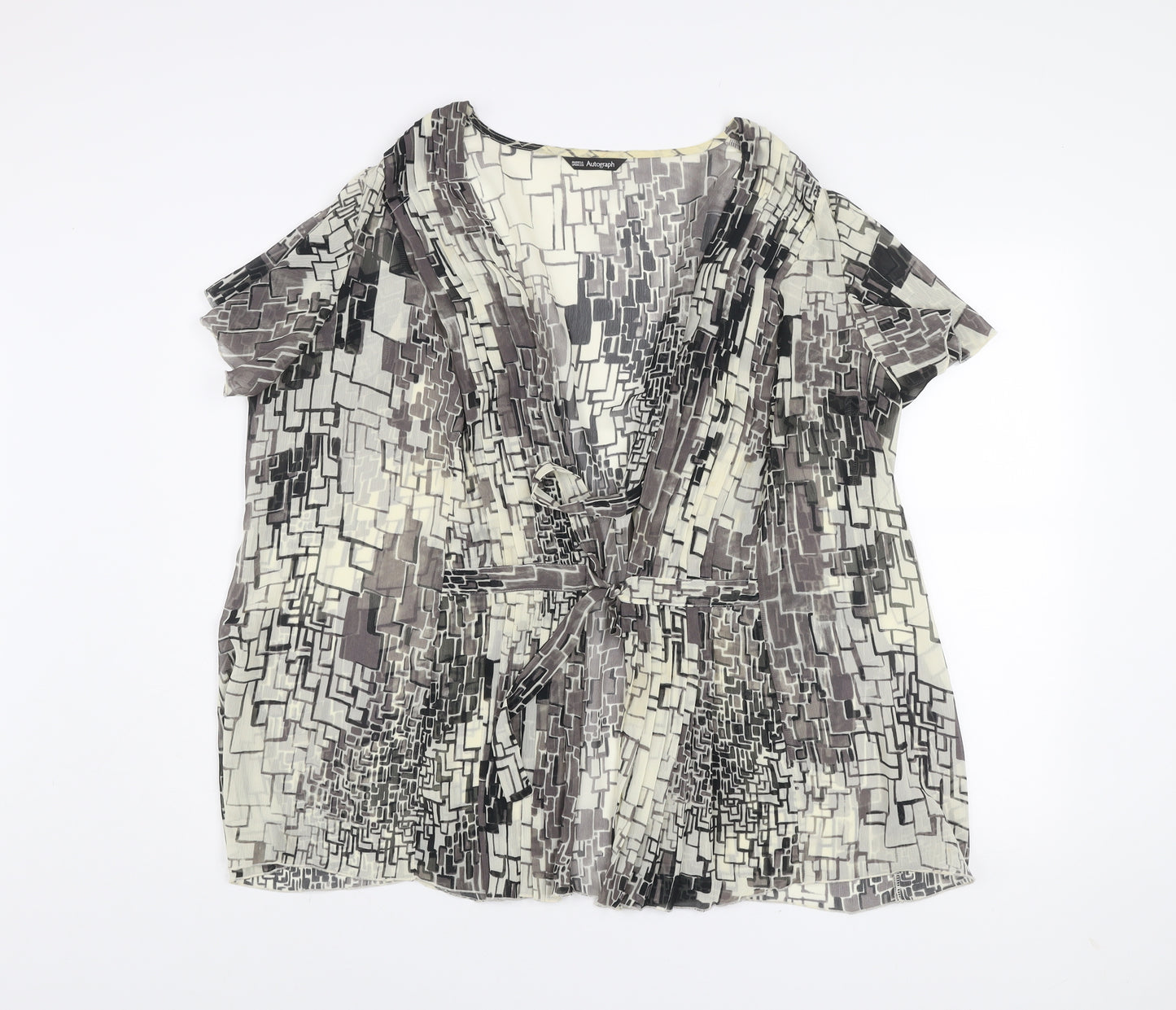 Marks and Spencer Autograph Women’s Multicoloured Geometric Wrap Blouse Size 28