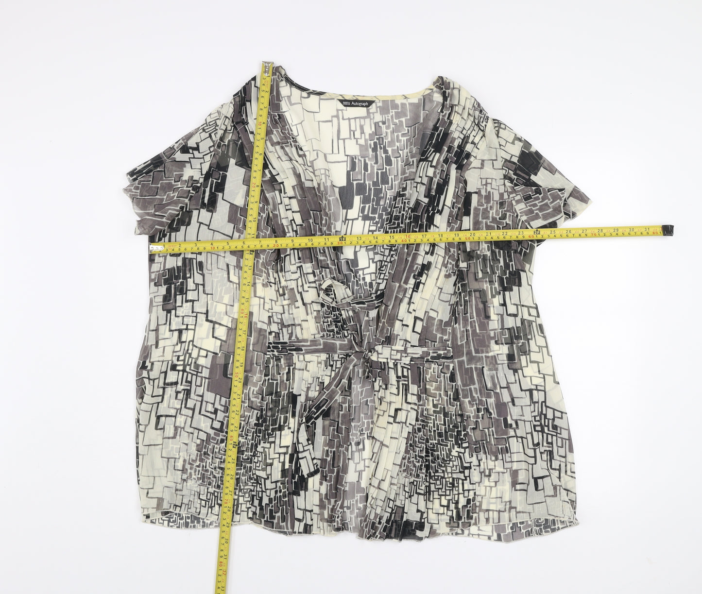 Marks and Spencer Autograph Women’s Multicoloured Geometric Wrap Blouse Size 28