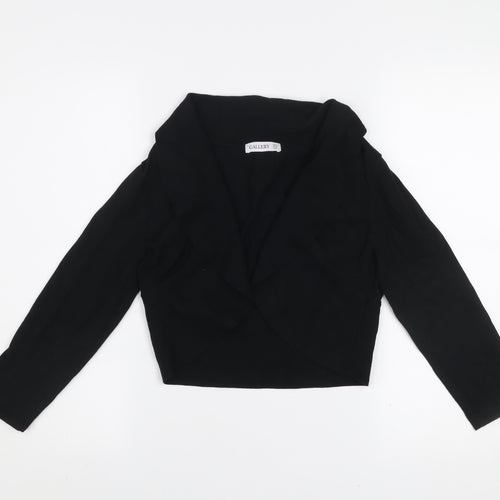 Gallery Women's Black V-Neck Open Knit Cardigan Size S