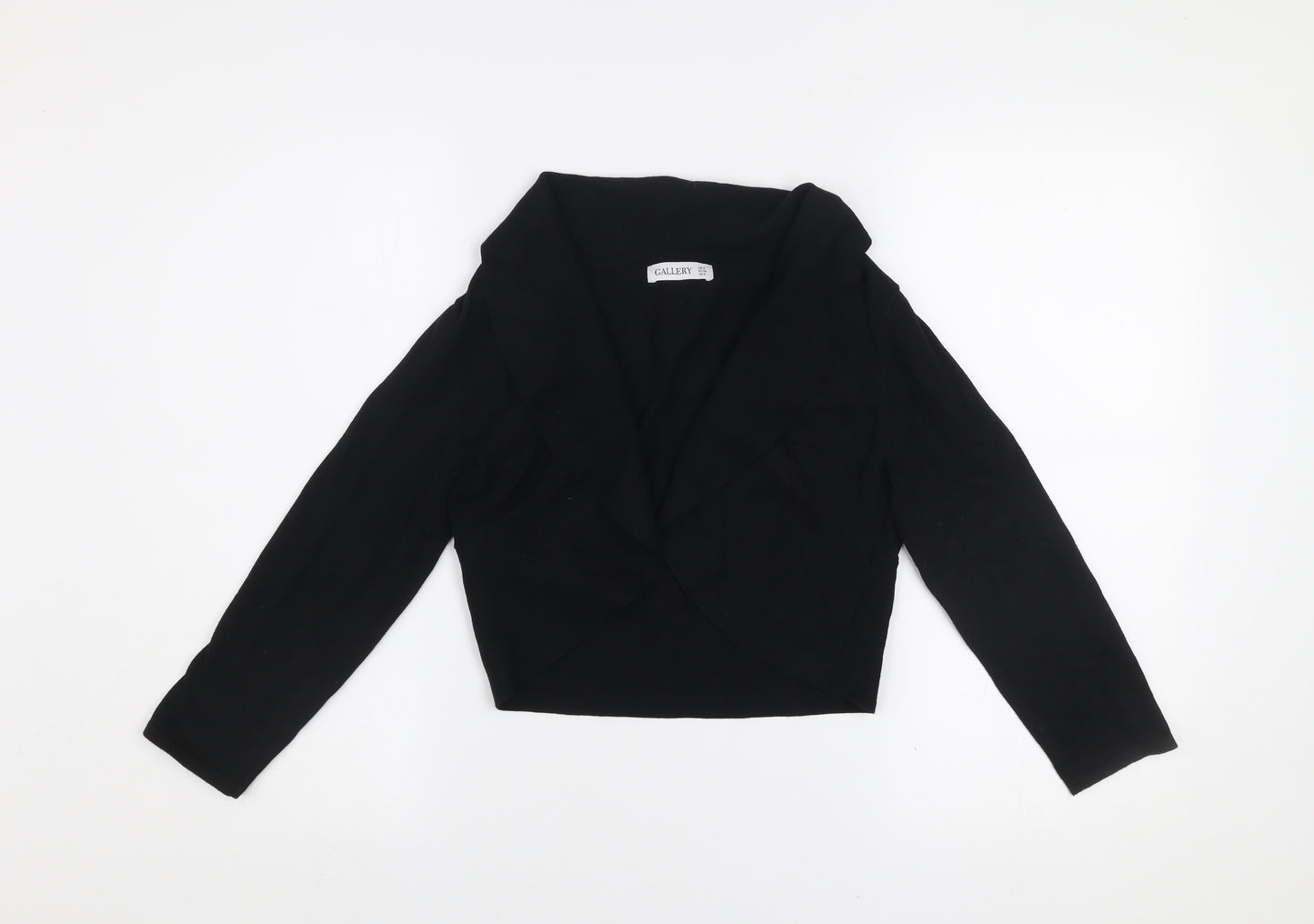 Gallery Women's Black V-Neck Open Knit Cardigan Size S