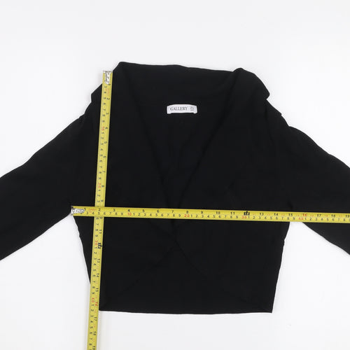Gallery Women's Black V-Neck Open Knit Cardigan Size S