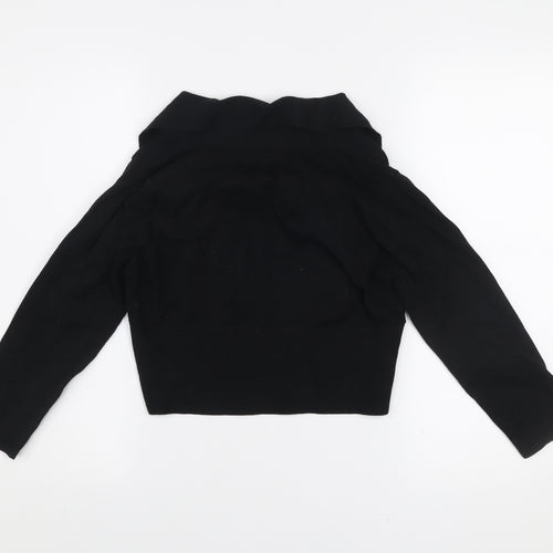 Gallery Women's Black V-Neck Open Knit Cardigan Size S