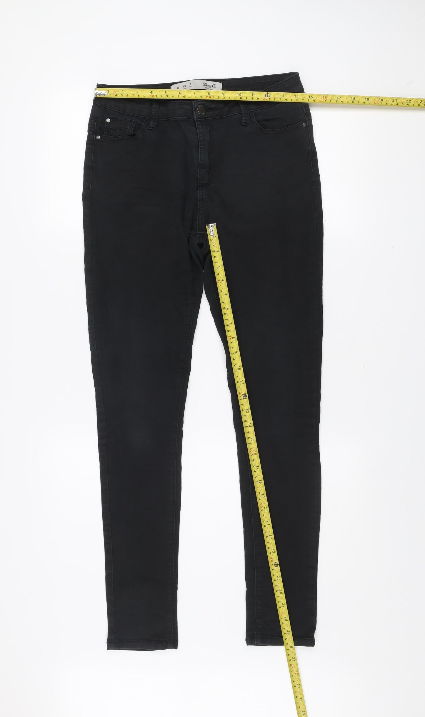 Denim Co. Women's Black Skinny Jeans Size 12 Slim Fit