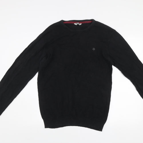 Mish Mash Men's Black Cotton Crew Neck Jumper Size L