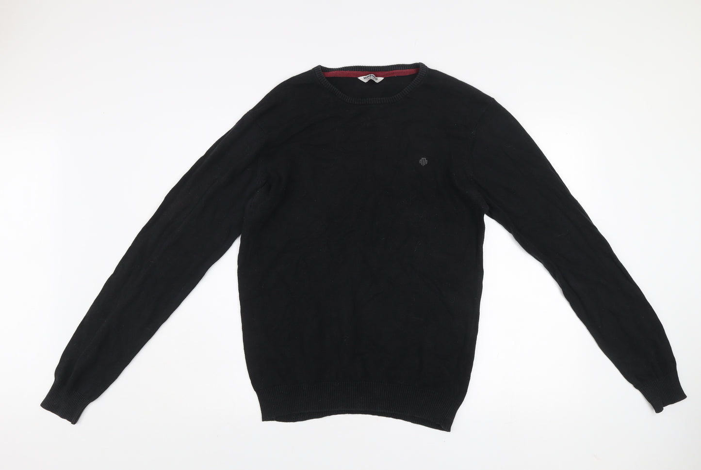 Mish Mash Men's Black Cotton Crew Neck Jumper Size L