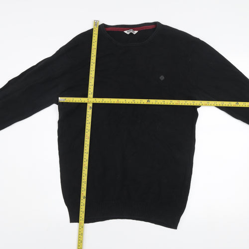 Mish Mash Men's Black Cotton Crew Neck Jumper Size L