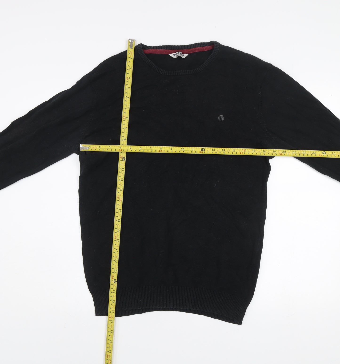 Mish Mash Men's Black Cotton Crew Neck Jumper Size L