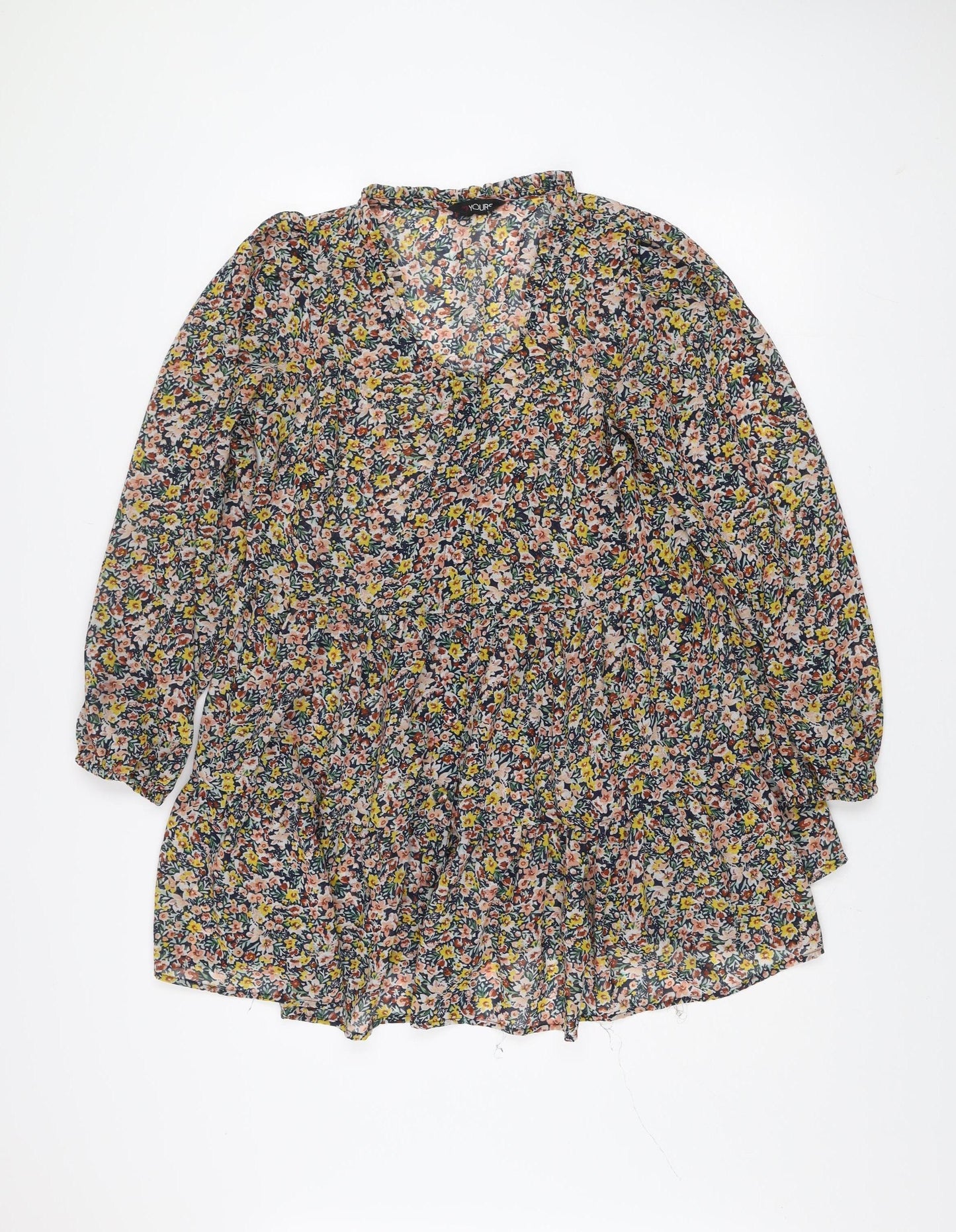 Yours Women's Multicoloured Floral Smock Dress Size 16