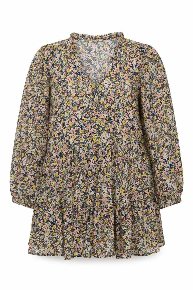 Front view of Yours Women's Multicoloured Floral Smock Dress, size 16