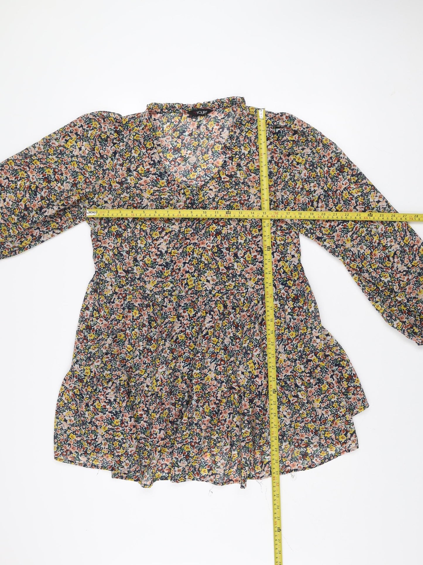 Yours Women's Multicoloured Floral Smock Dress Size 16