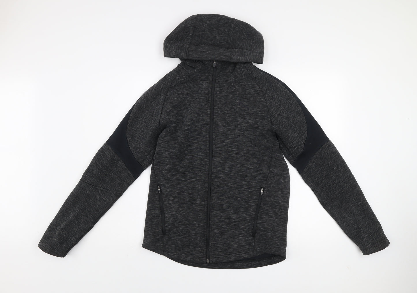 Puma Womens Grey Small Hooded Full Zip Activewear Track Jacket