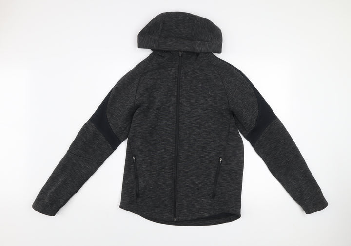 Puma Womens Grey Small Hooded Full Zip Activewear Track Jacket