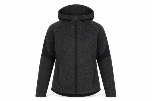 Front view of Puma women’s grey small hooded full zip activewear track jacket