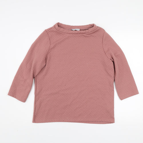 Gallery Womens Pink Textured Pullover Sweatshirt UK 12 Medium