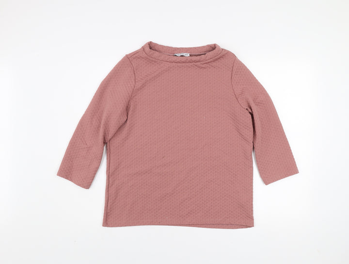 Gallery Womens Pink Textured Pullover Sweatshirt UK 12 Medium