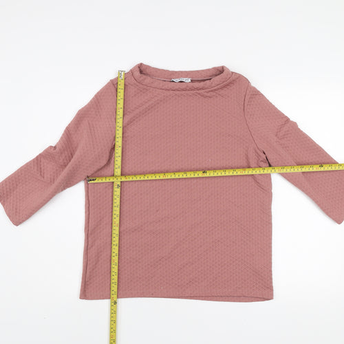 Gallery Womens Pink Textured Pullover Sweatshirt UK 12 Medium
