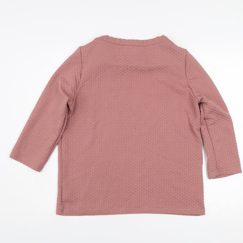 Gallery Womens Pink Textured Pullover Sweatshirt UK 12 Medium