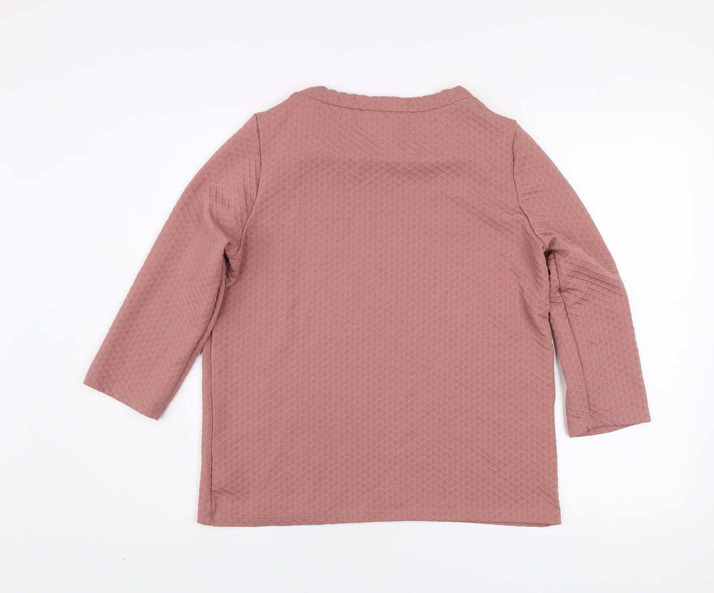 Gallery Womens Pink Textured Pullover Sweatshirt UK 12 Medium