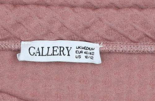 Gallery Womens Pink Textured Pullover Sweatshirt UK 12 Medium