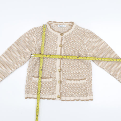 Gallery Women Beige Knit Button Jacket XS Acrylic Classic Style