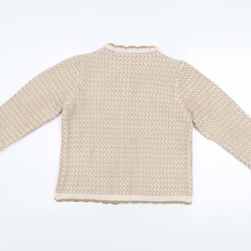 Gallery Women Beige Knit Button Jacket XS Acrylic Classic Style