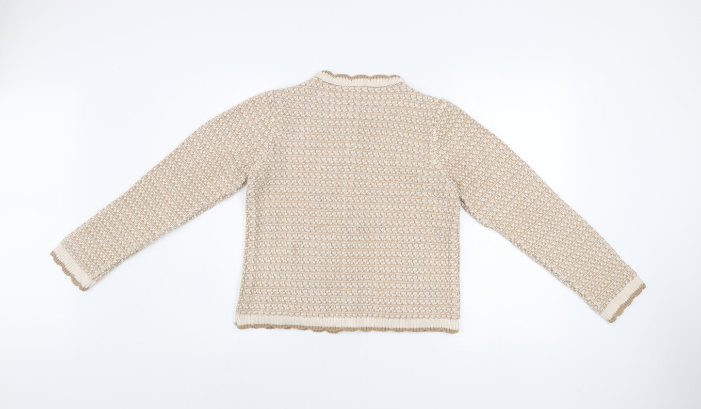 Gallery Women Beige Knit Button Jacket XS Acrylic Classic Style