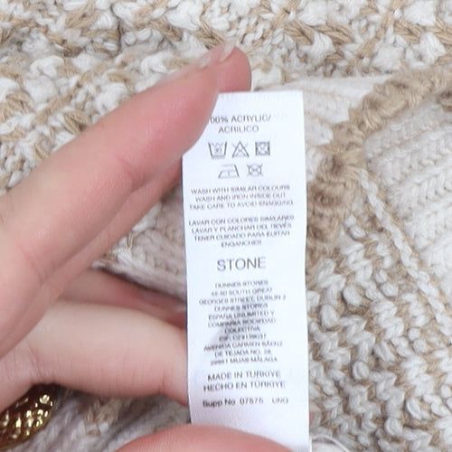 Gallery Women Beige Knit Button Jacket XS Acrylic Classic Style