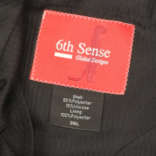 6th Sense Men’s Blue Formal Suit Trousers 36L Pleated Polyester Viscose
