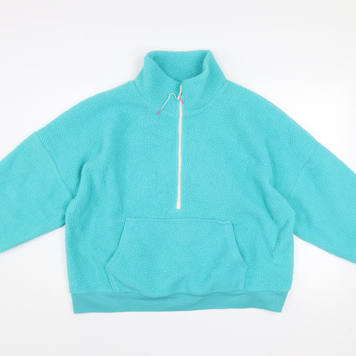 Dunnes Women’s Blue 1/2 Zip Fleece Pullover Sweatshirt L