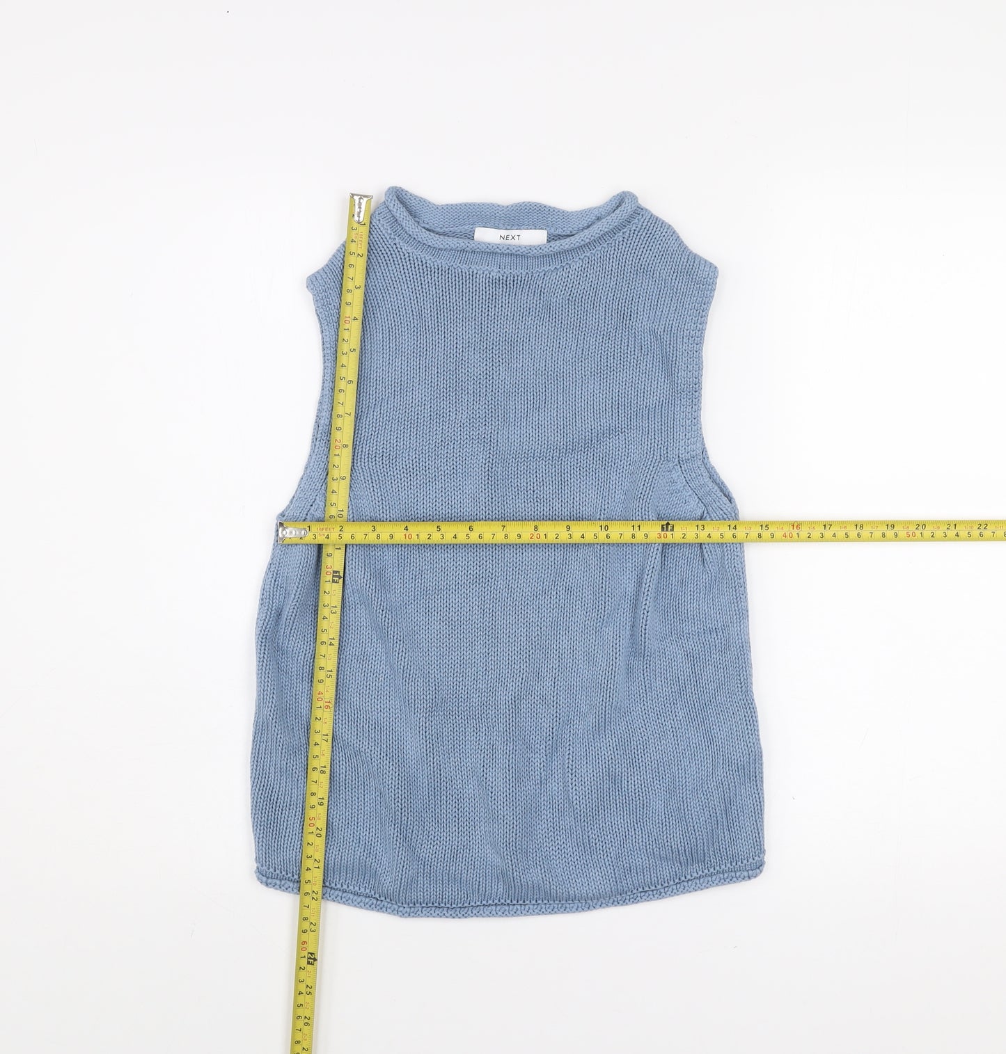 Next Men’s Blue Sleeveless Knitted Cotton Top Size M