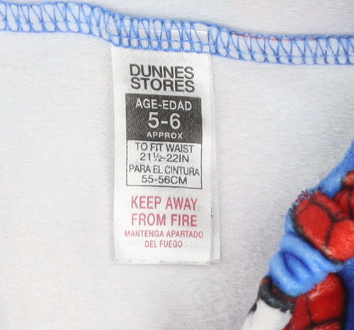 Dunnes Stores Boys Blue Spider-Man Fleece Pyjama Pants 5-6 Years