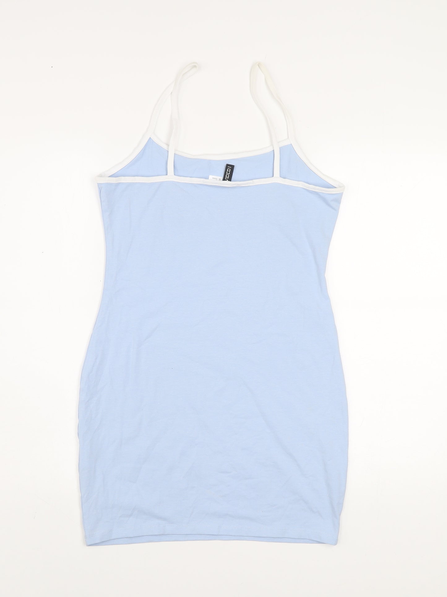 H&M Divided Women’s Blue Slip Dress Size 12 Cotton Stretch Butterfly