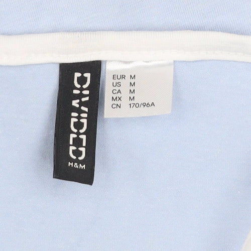 H&M Divided Women’s Blue Slip Dress Size 12 Cotton Stretch Butterfly