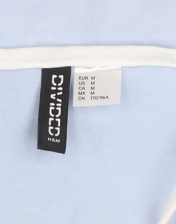 H&M Divided Women’s Blue Slip Dress Size 12 Cotton Stretch Butterfly