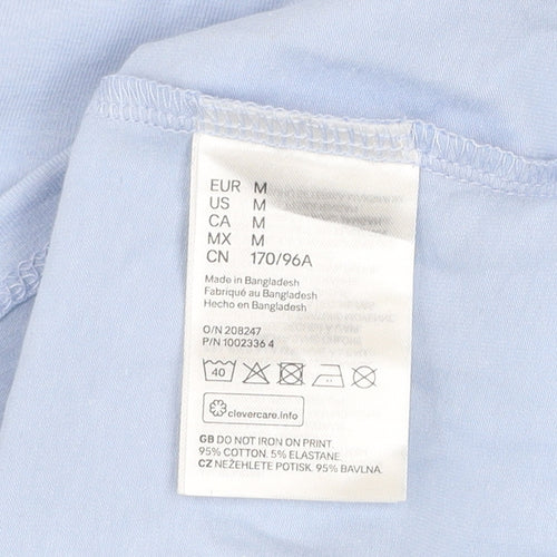 H&M Divided Women’s Blue Slip Dress Size 12 Cotton Stretch Butterfly