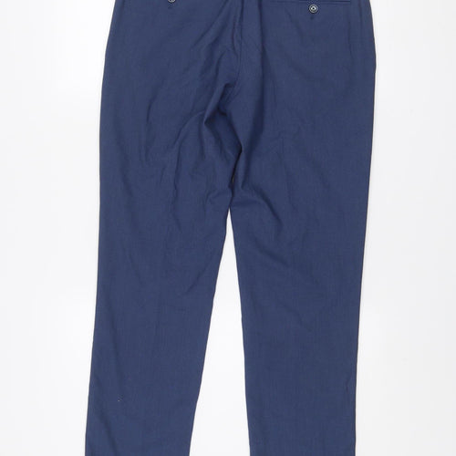 White Label Men's Blue 38R Regular Fit Suit Trousers